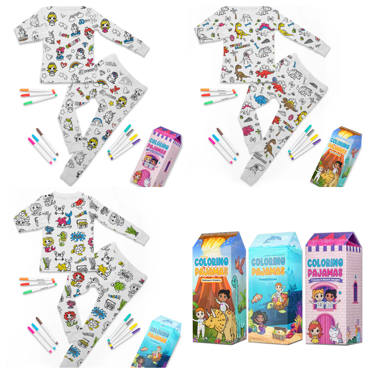 🖌️🎨Kids Coloring Pajamas Set