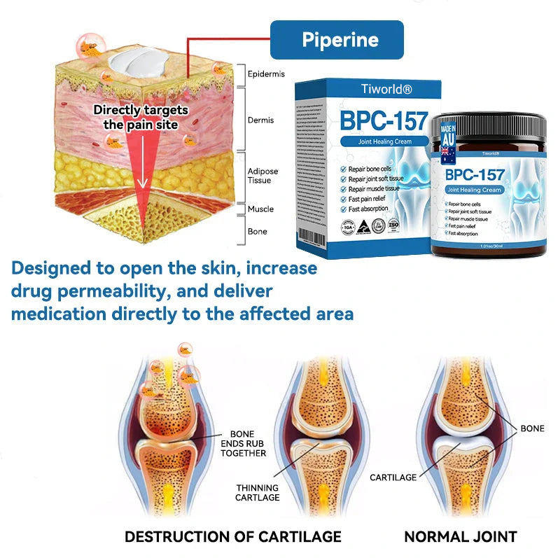 Tiworld® BPC-157 Joint Healing Cream🦴Treats Arthritis, Neuropathy, Rheumatism, Sports Injuries & More🏆